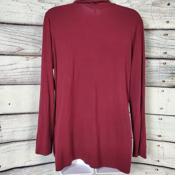 Maurices Women’s Burgundy Open Front Cardigan Sweater Small - Picture 4 of 7